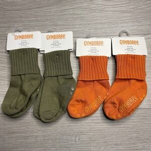Gymboree Basic Orange And Green Boys Size 6-12 M Socks NWT